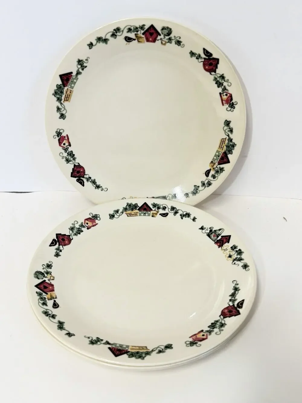 Corelle Garden Home Birdhouses Dinner Plates 10 1/4